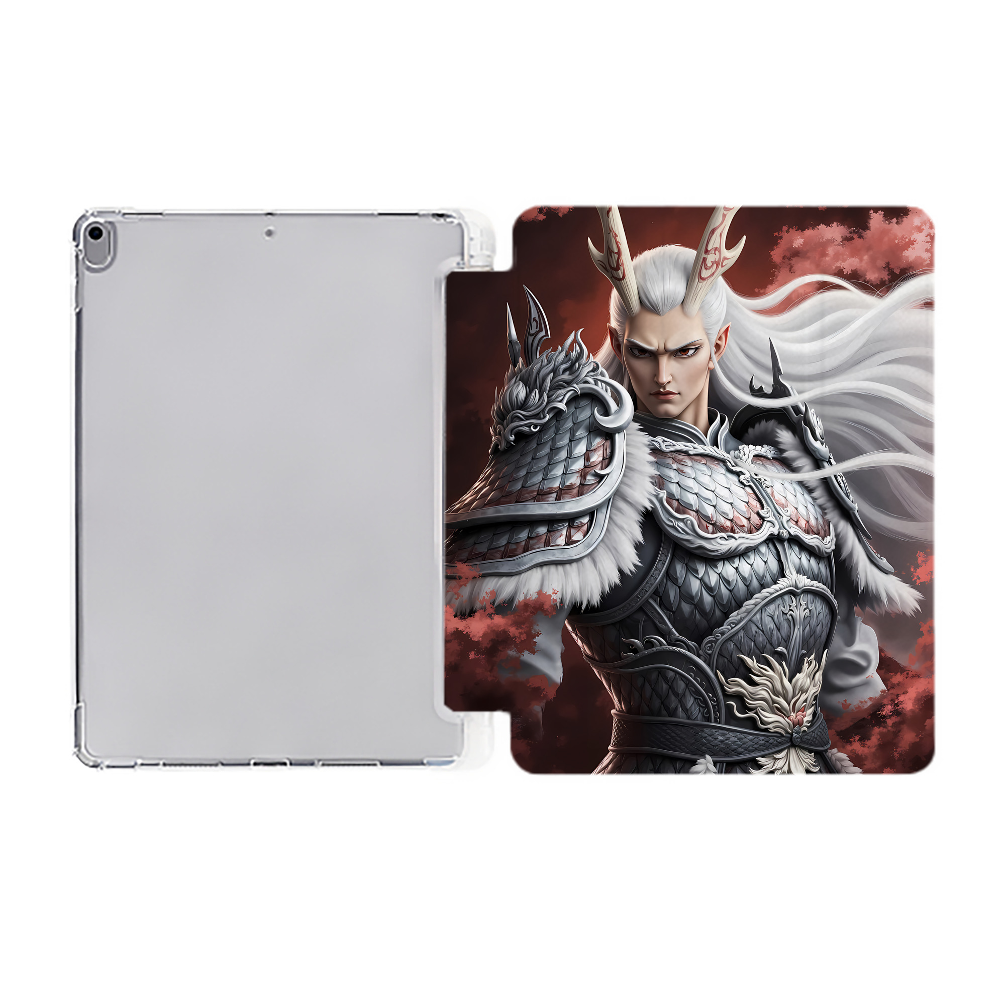 （画像用） Ne Zha 2 ナタ 魔童の大暴れ IPad ケース ペン収納付き 三つ折りスタンド PUレザー×シリコン 対応機種9.5/10.5/10.9インチ
